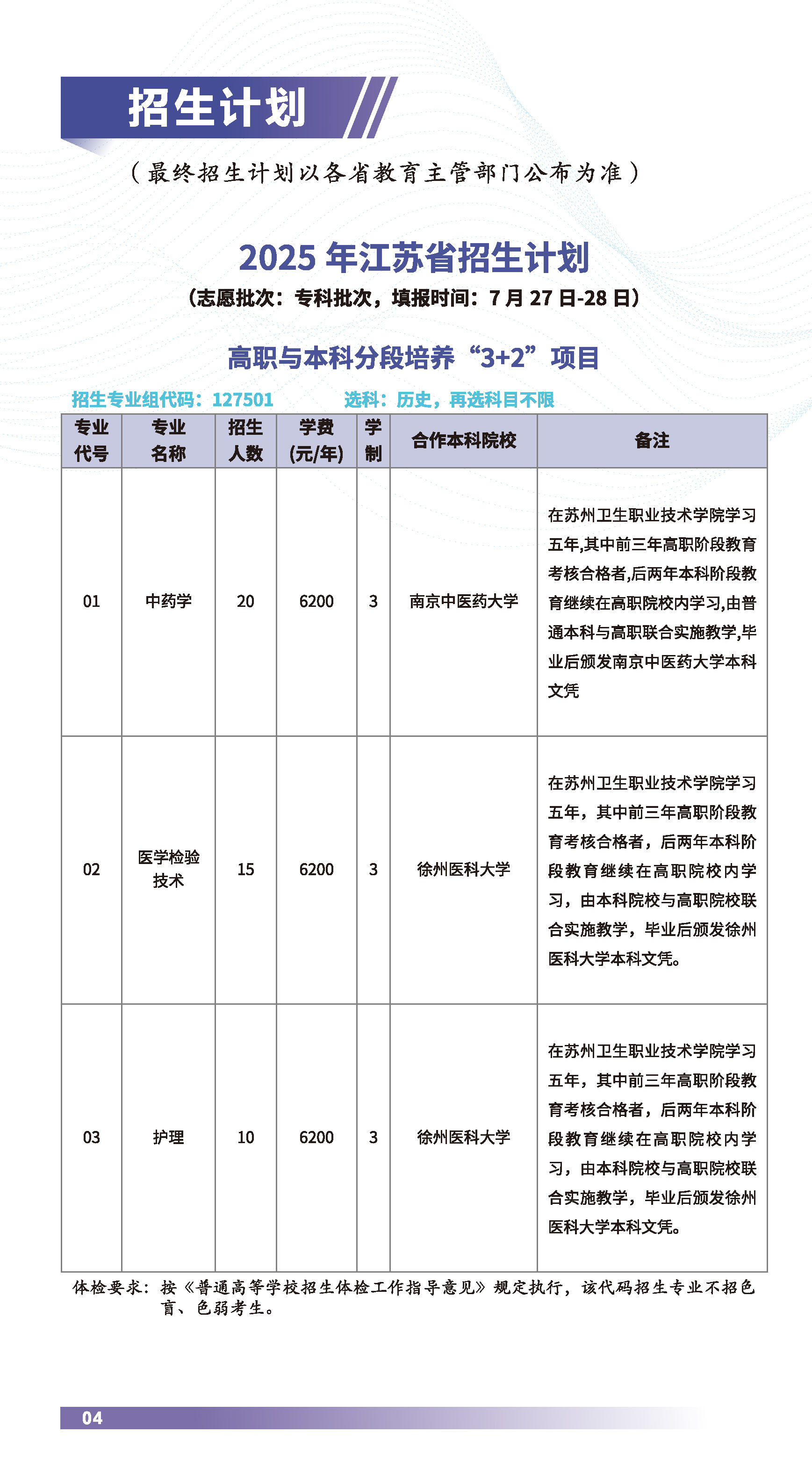 苏州卫生职业技术学院2025年全日制普通专科招生指南