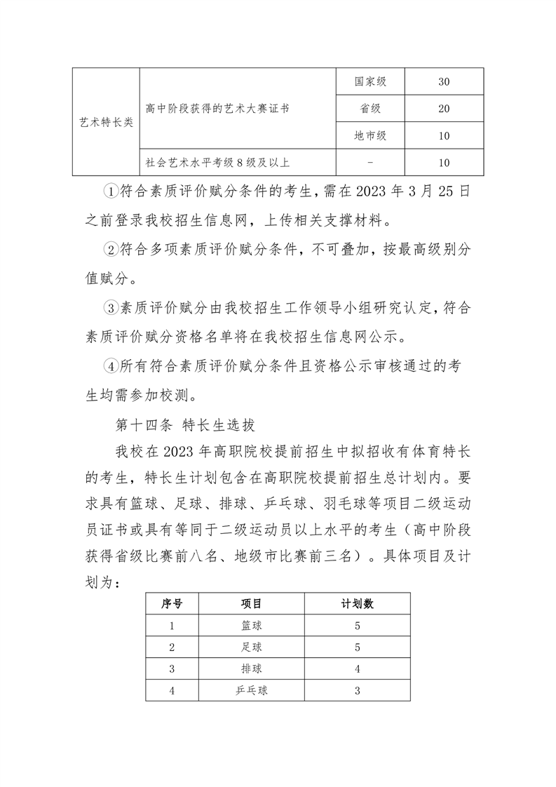常州工程职业技术学院－2023年提前招生简章