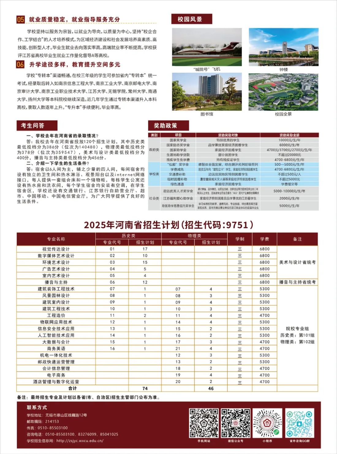 2025高招丨无锡城市职业技术学院在豫招生简章
