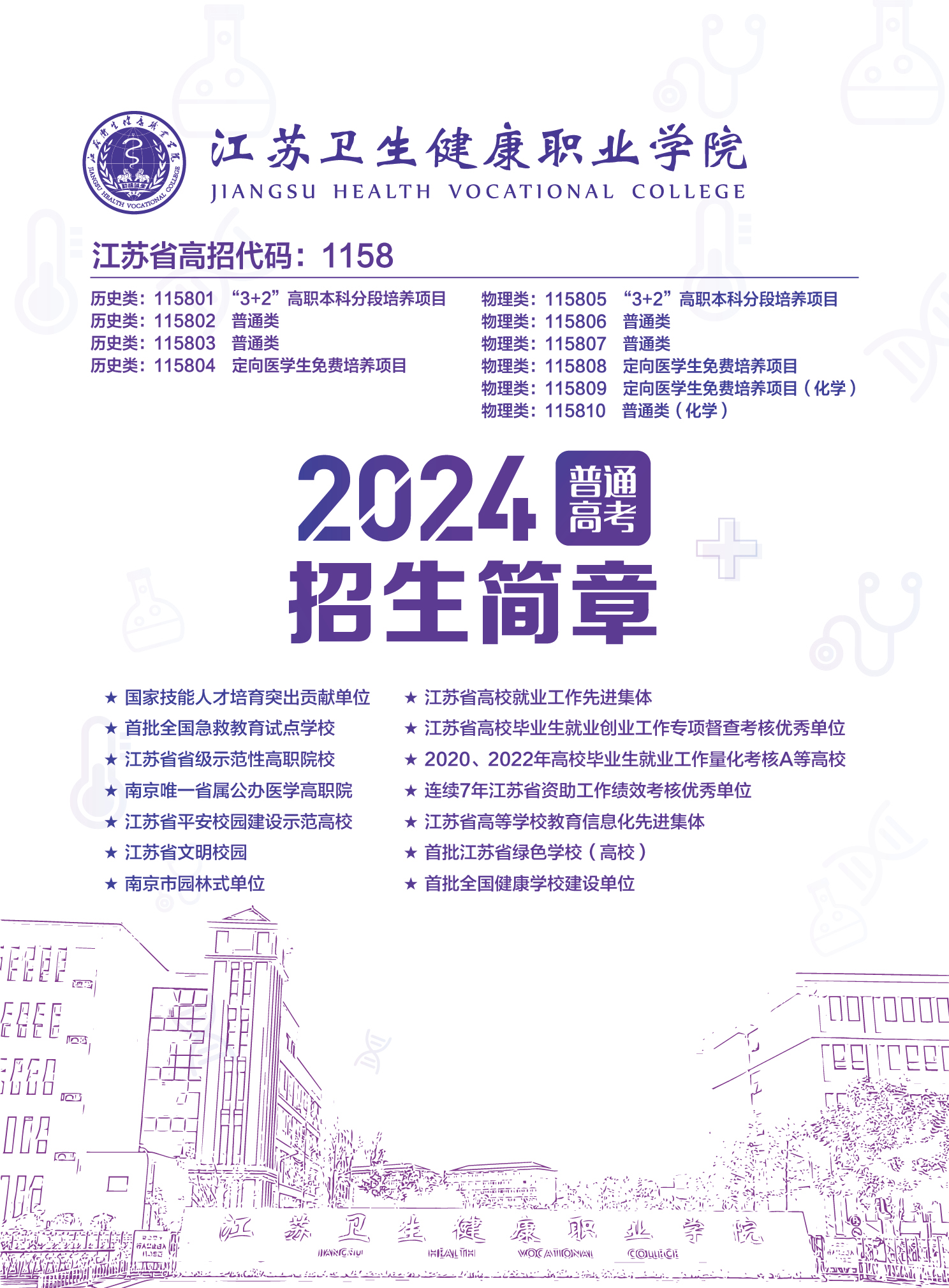 江苏卫生健康职业学院 - 2024年省内普通高考招生简章