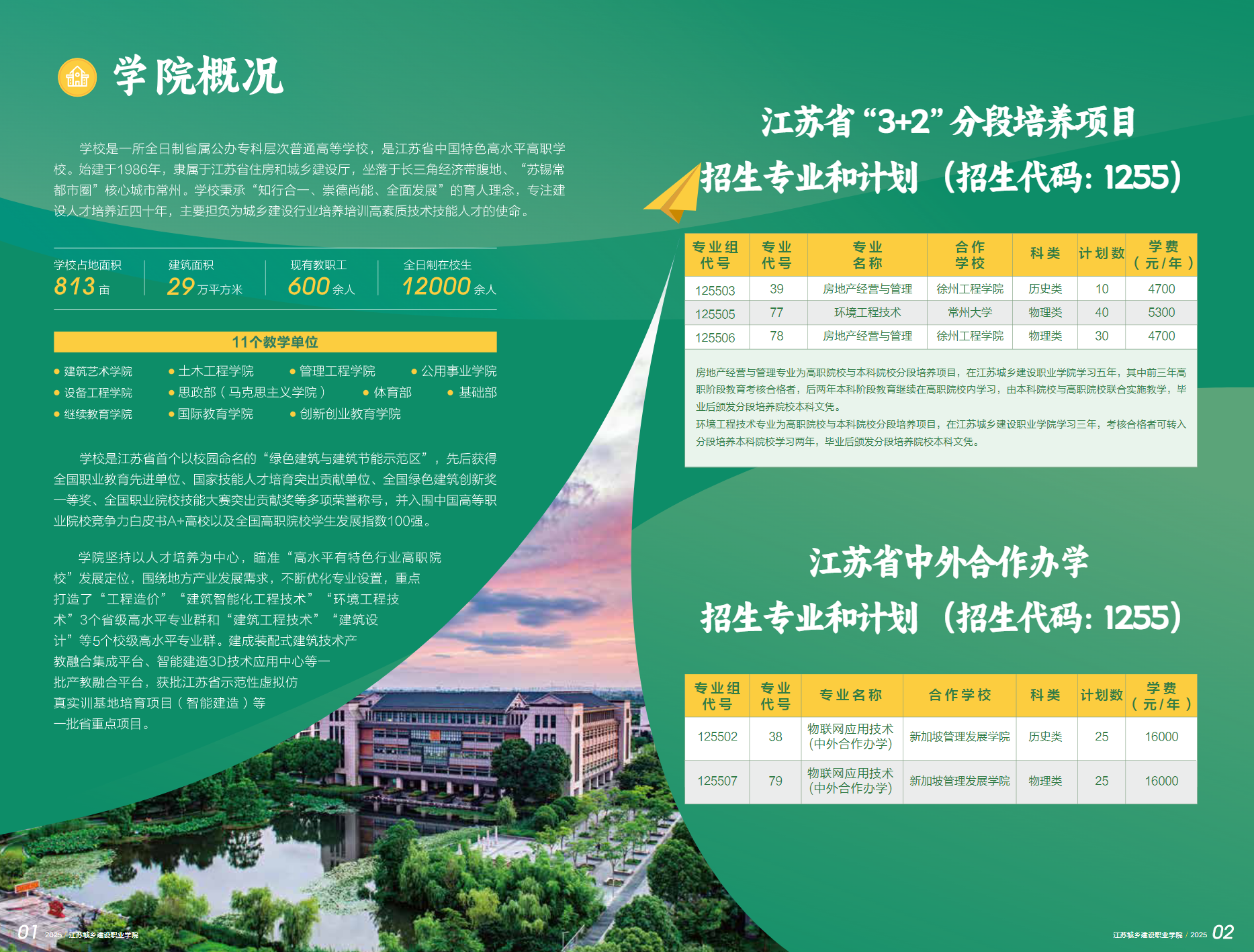 江苏城乡建设职业学院-2025年招生计划