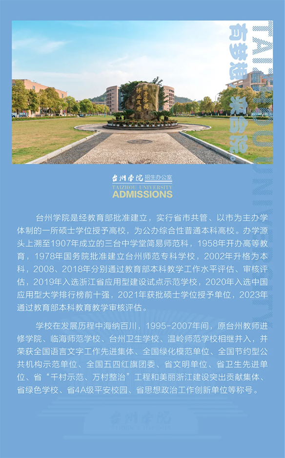 台州学院－2024年招生计划
