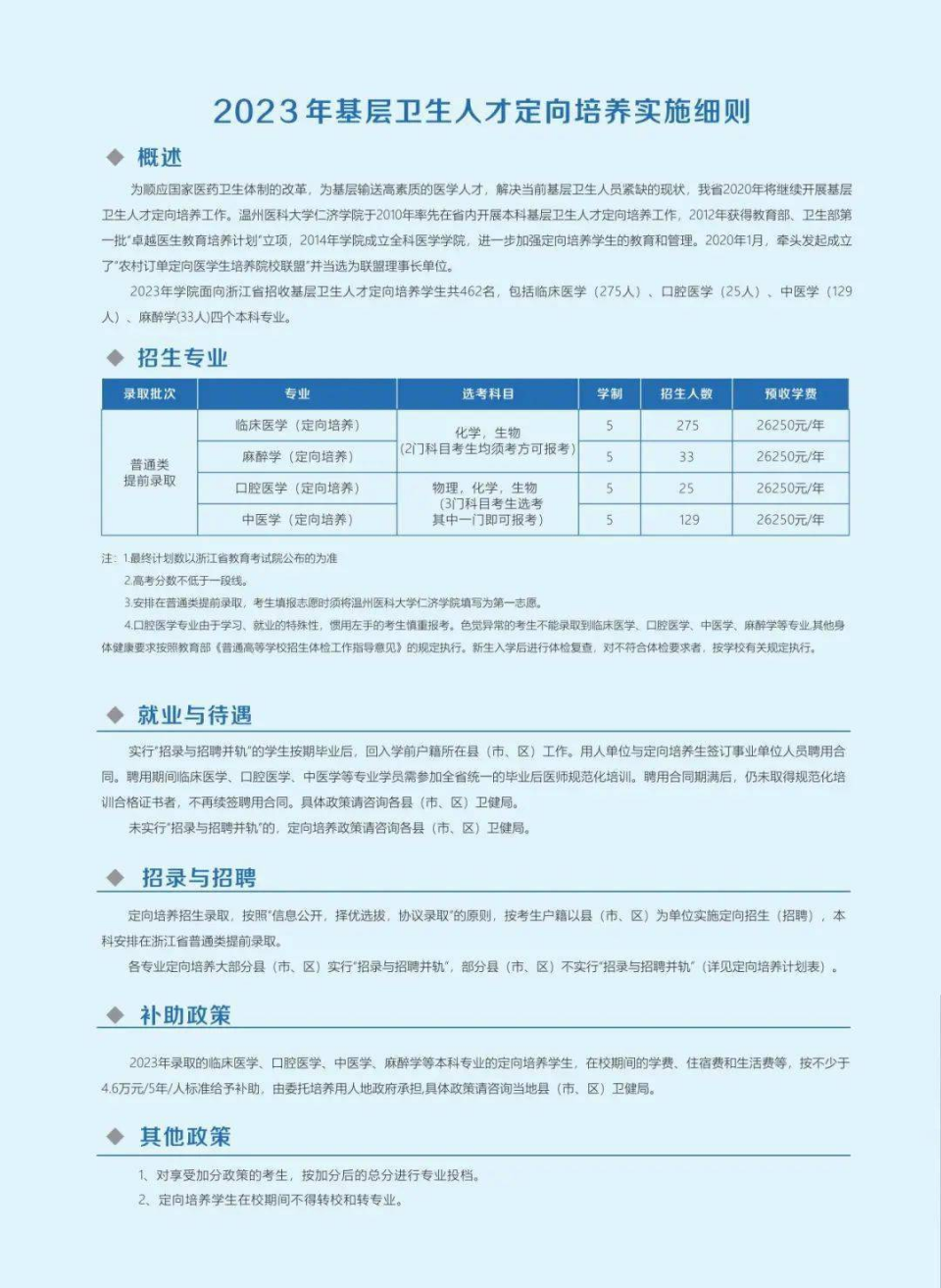 基层卫生人才定向培养