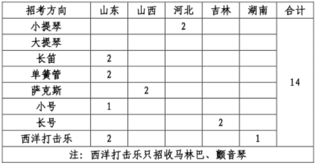 （2）西洋器乐表演方向 