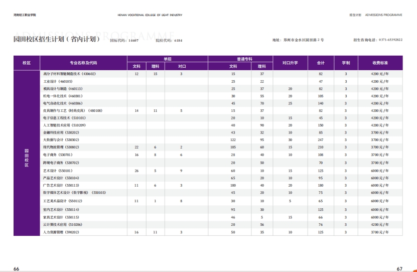 河南轻工职业学院－2024年招生简章
