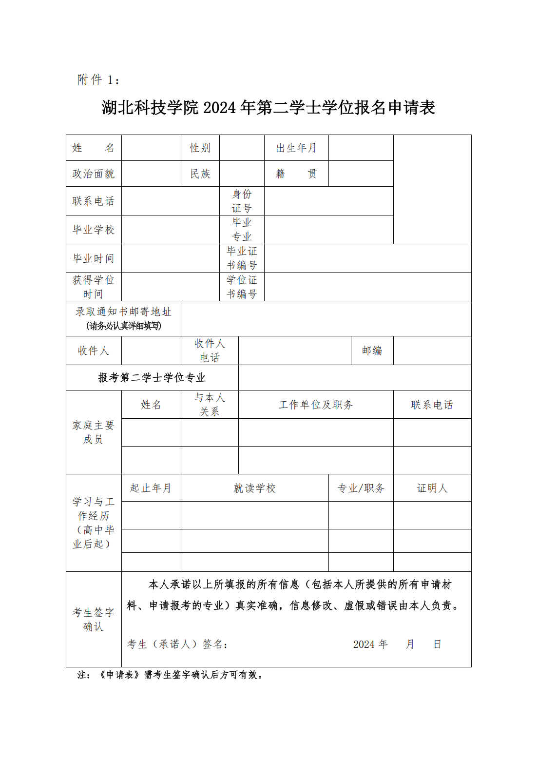 湖北科技学院2024年第二学士学位教育招生简章