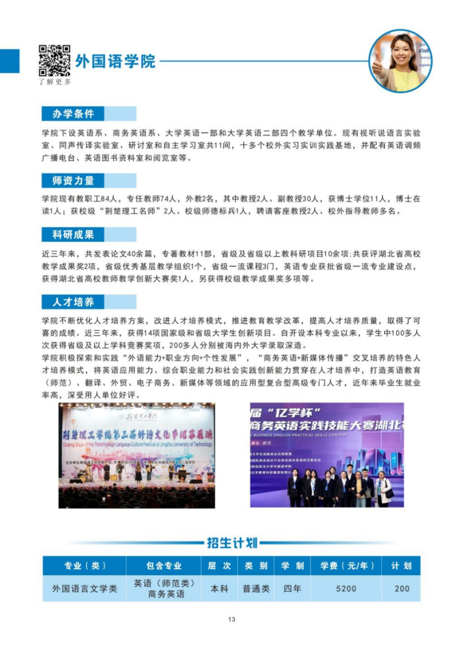 荆楚理工学院－2024年招生简章