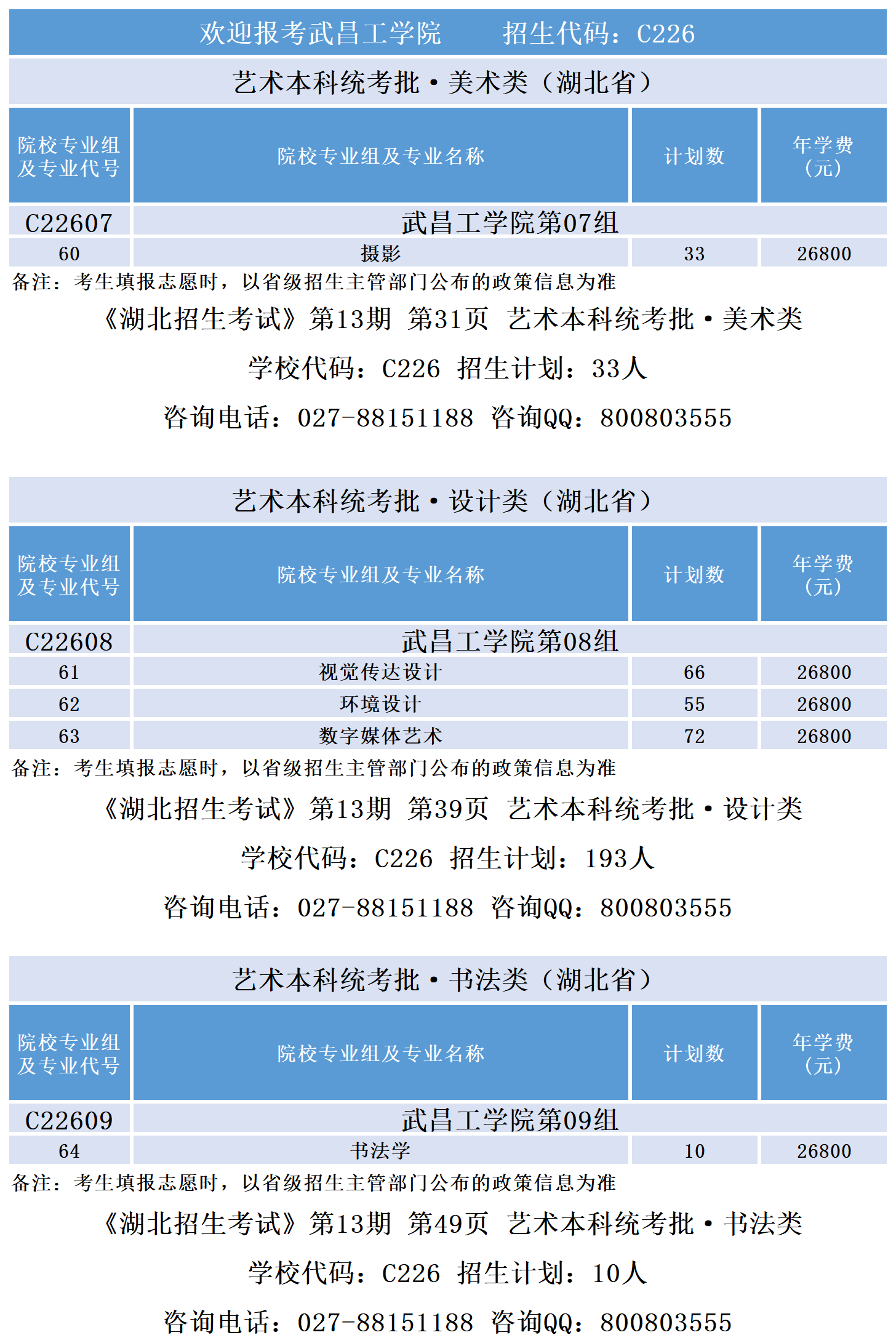 2024省内专业组代码专业计划-湖北招生考试_艺术