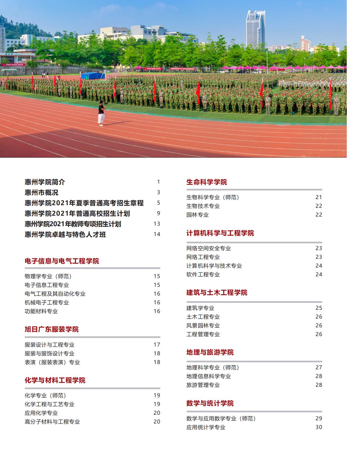 惠州学院2021年招生简章