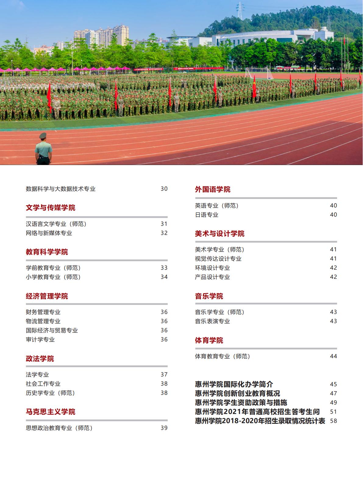 惠州学院2021年招生简章