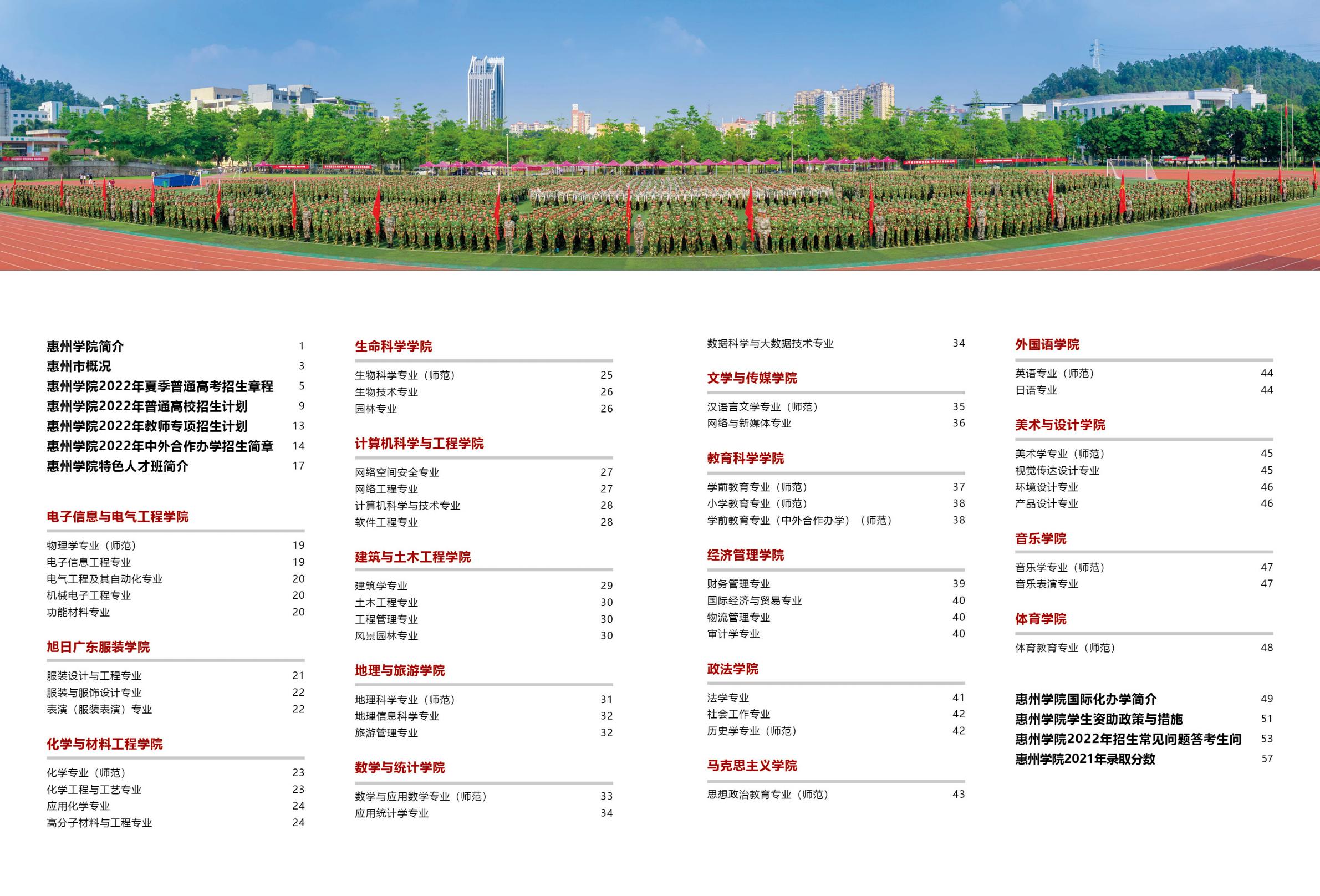 惠州学院2022招生简章