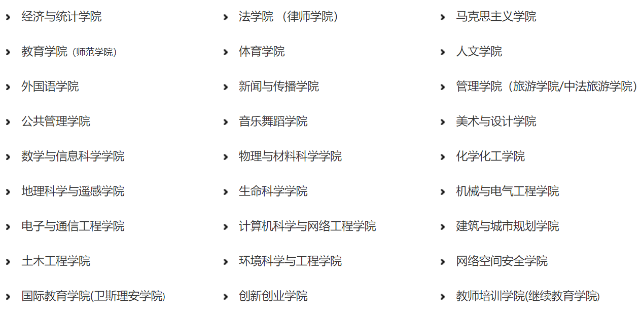 广州大学－院系设置