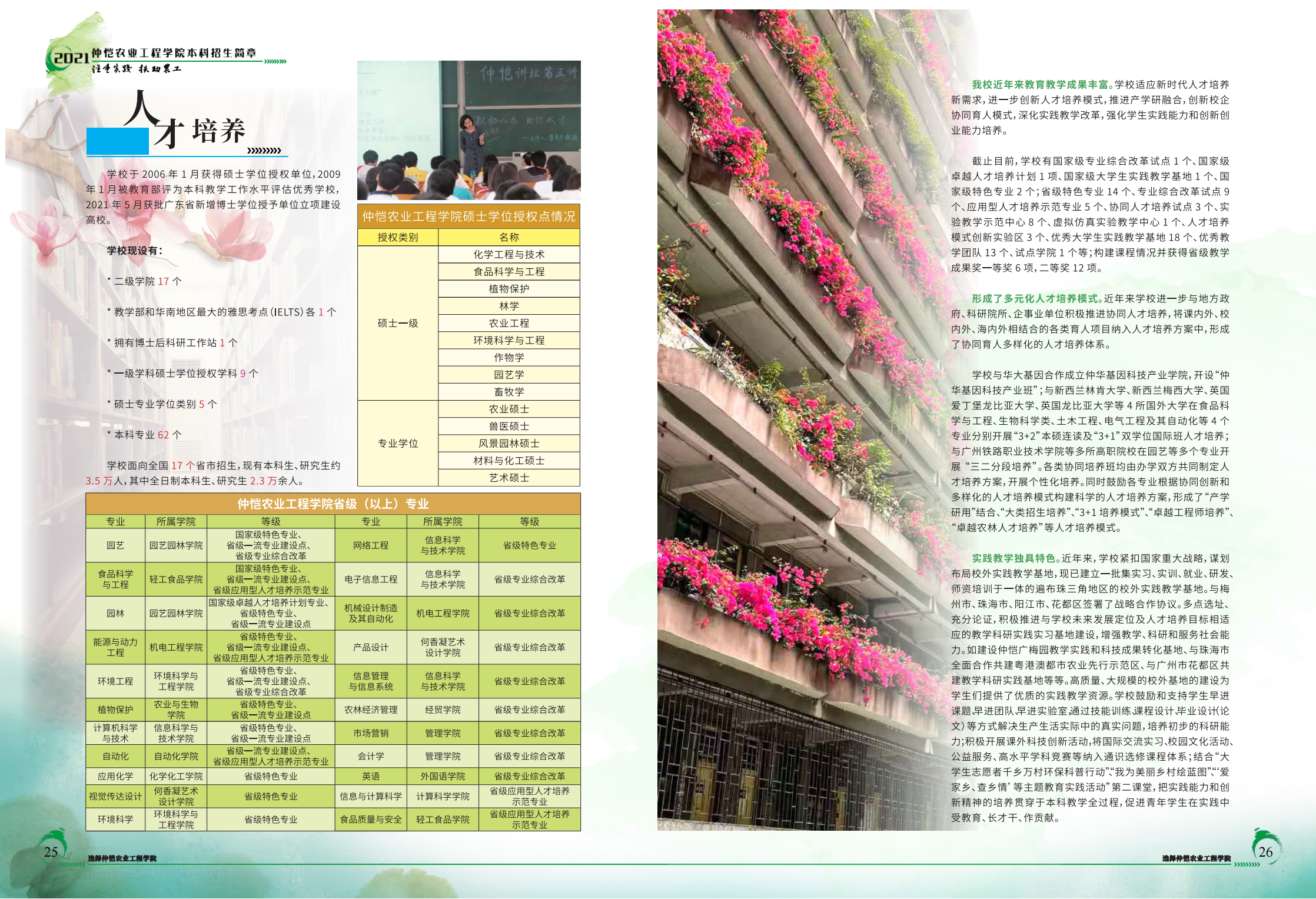 仲恺农业工程学院2021年招生简章（招生指南）