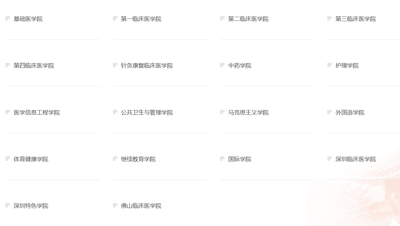 广州中医药大学－院系设置