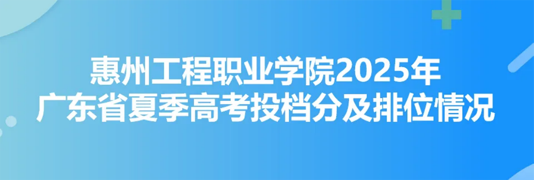 惠州工程职业学院2025年广东省夏季高考投档分及排位情况