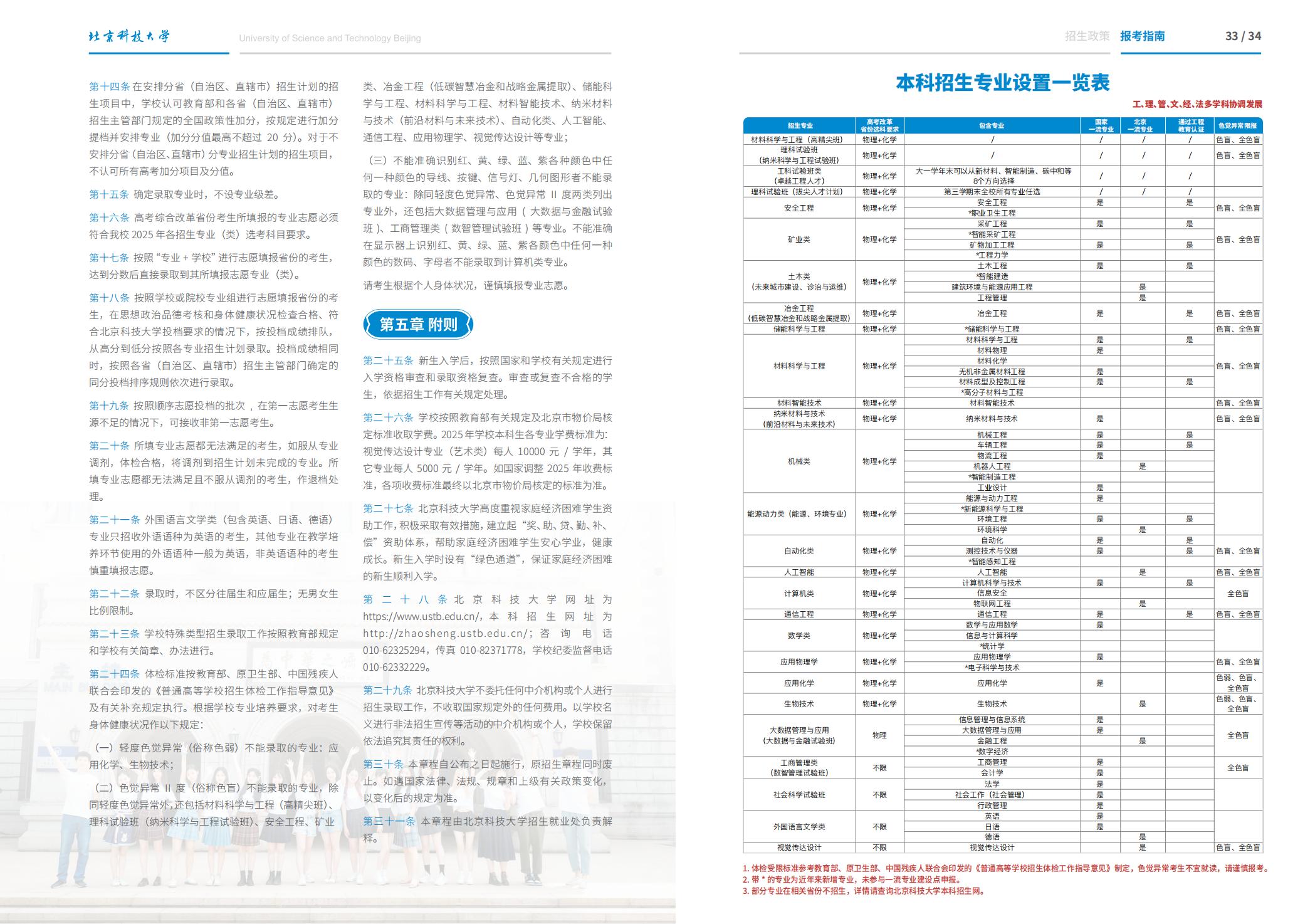 北京科技大学－2025年招生简章（2025招生指南）