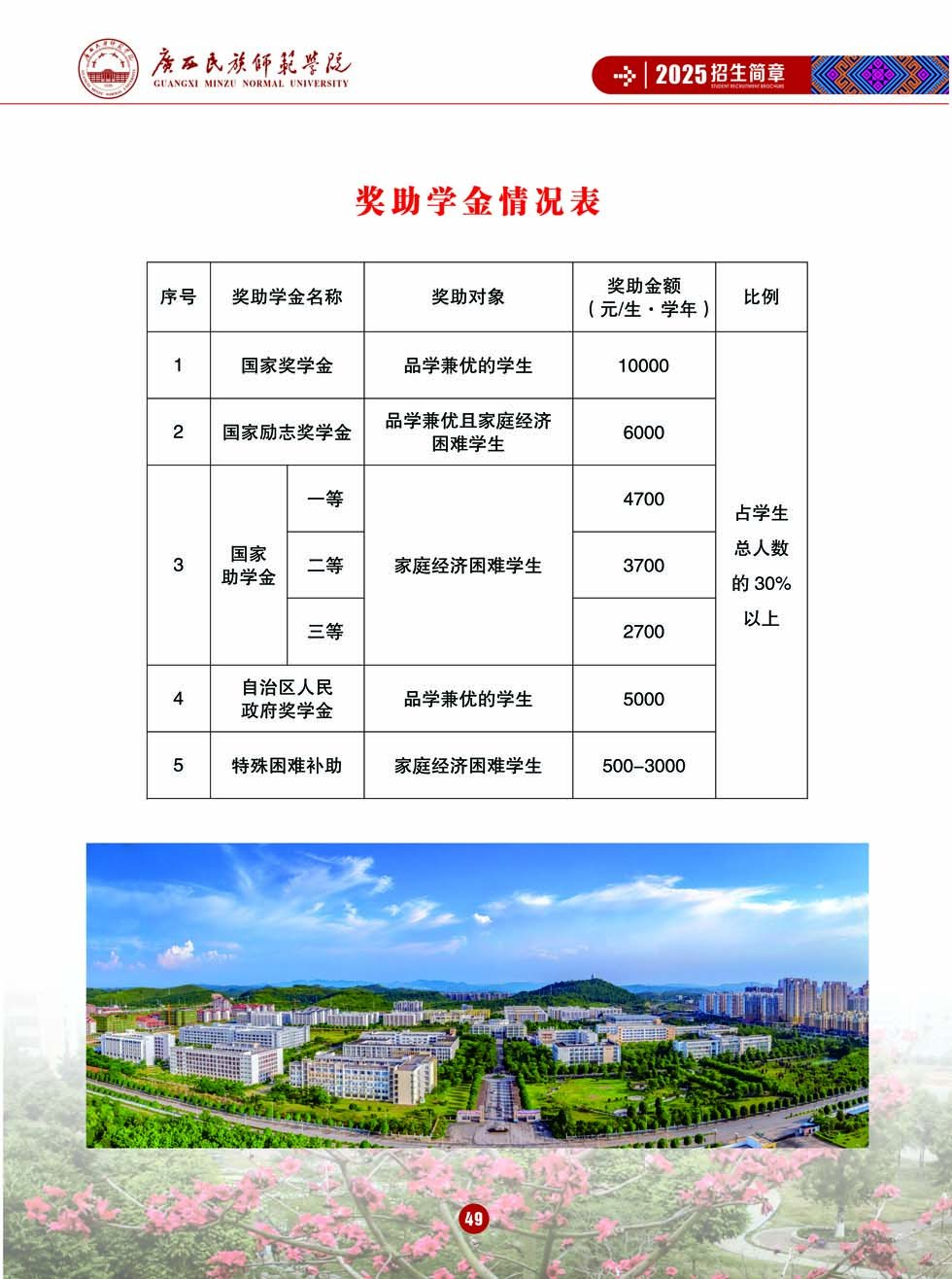 广西民族师范学院-奖 / 助学金政策