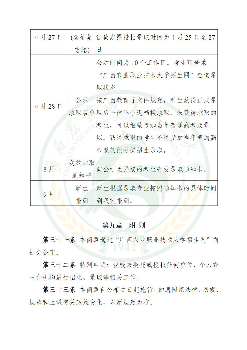广西农业职业技术大学2025年高职单独招生简章