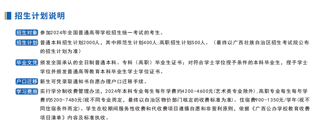 广西职业师范学院2024年普通高等教育招生专业计划-本科、广西职业师范学院2024年普通高等教育招生专业计划-高职、广西职业师范学院2024年外省招生计划表