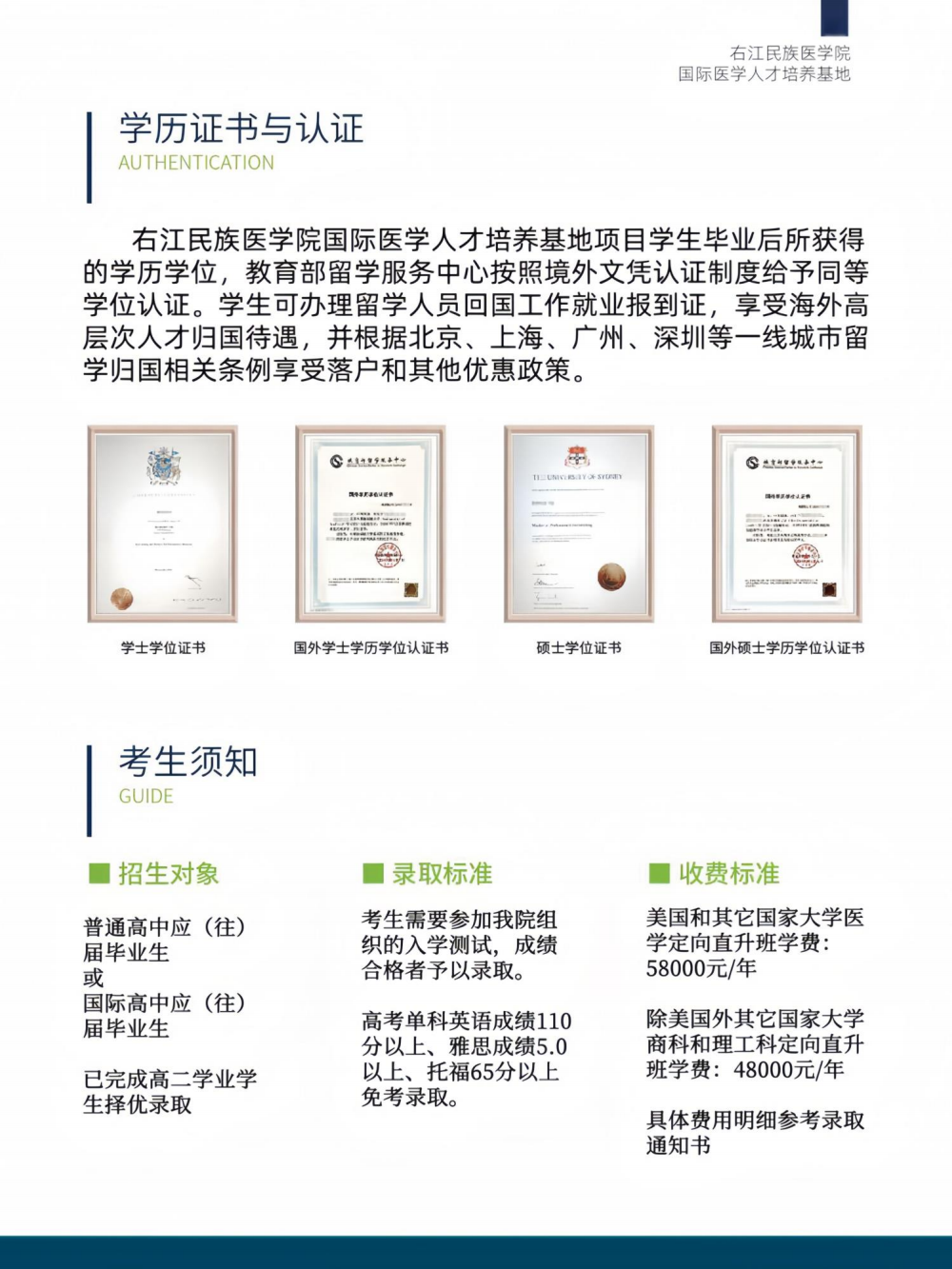 右江民族医学院国际学院国际本科国际本硕连读项目招生简章（2025）