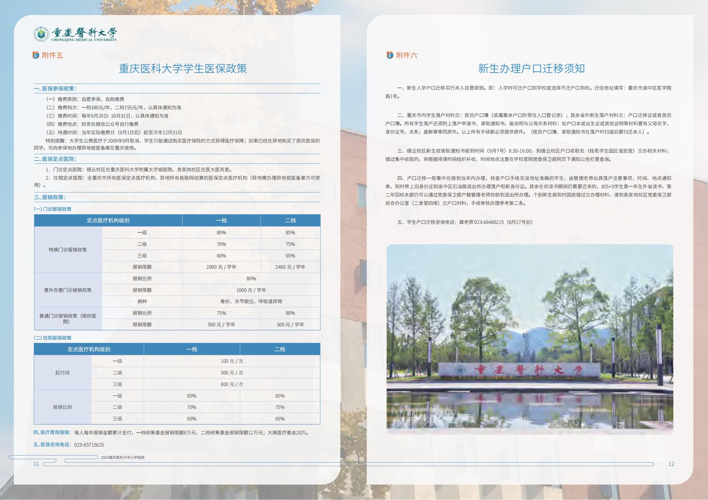 重庆医科大学2024年新生入学指南