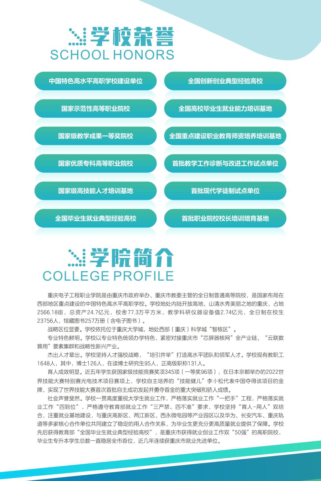 重庆电子工程职业学院－2023年分类考试招生简章2