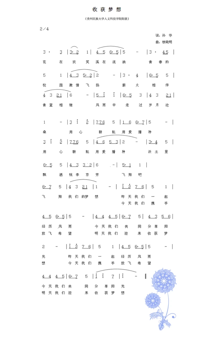 贵阳人文科技学院校歌