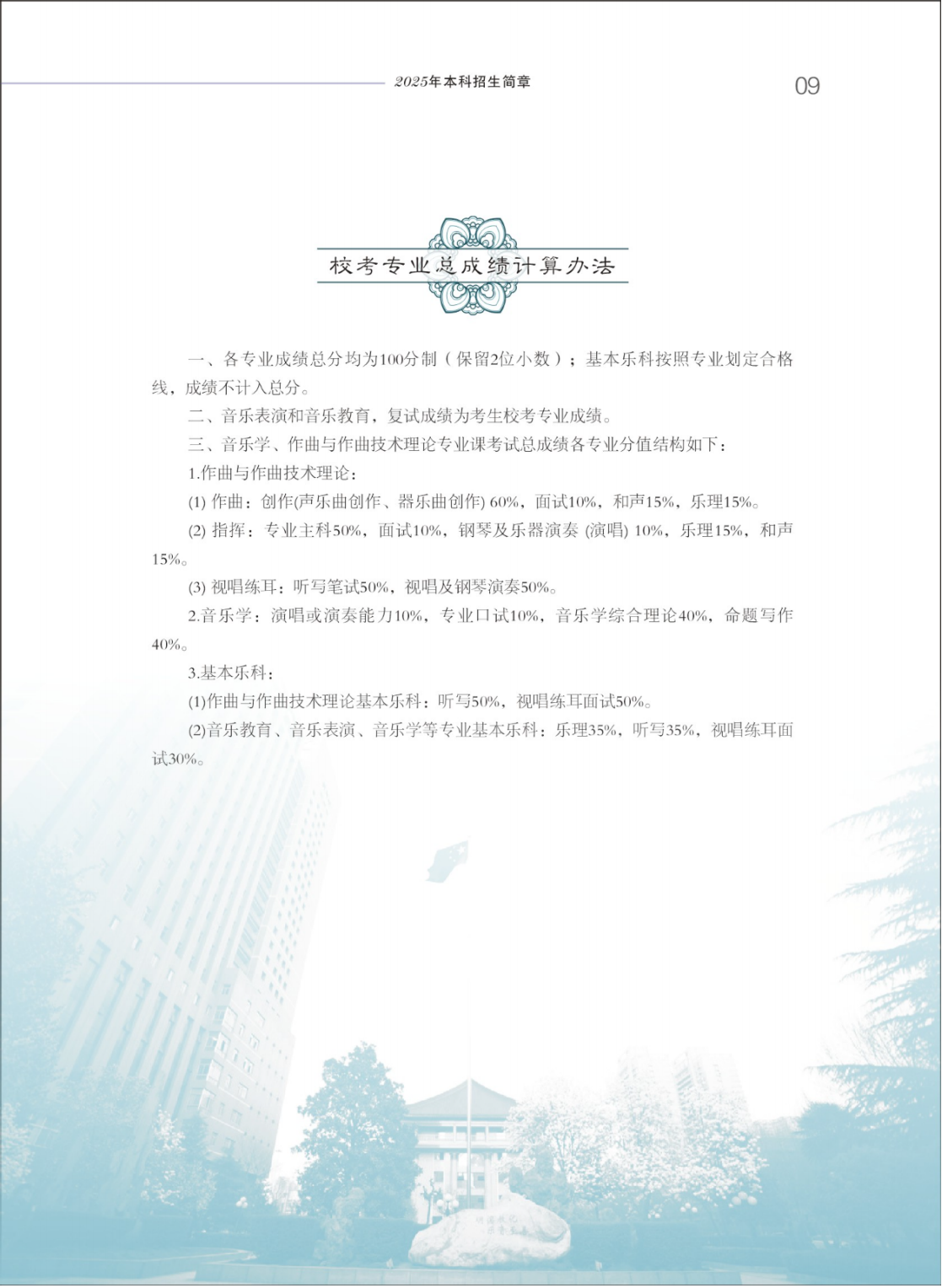 西安音乐学院2025年本科招生简章