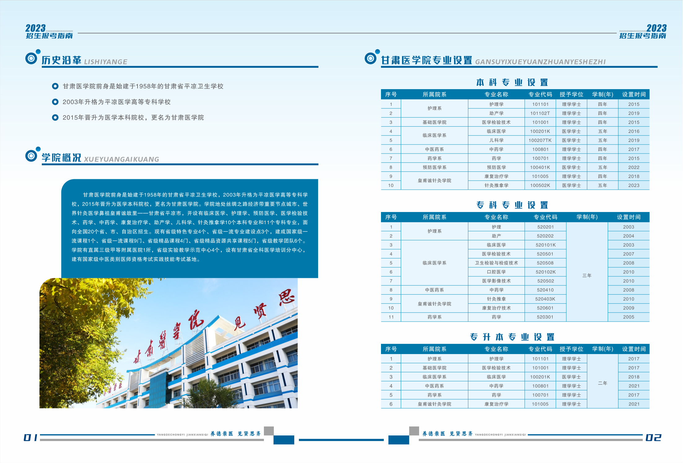 甘肃医学院2023年招生报考指南