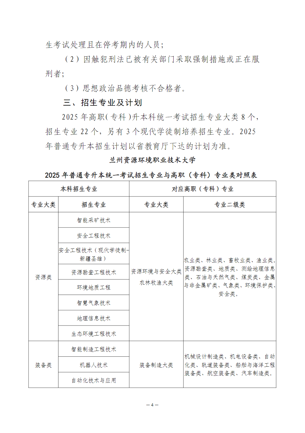 兰州资源环境职业技术大学－2025年高职（专科）升本科统一考试招生简章