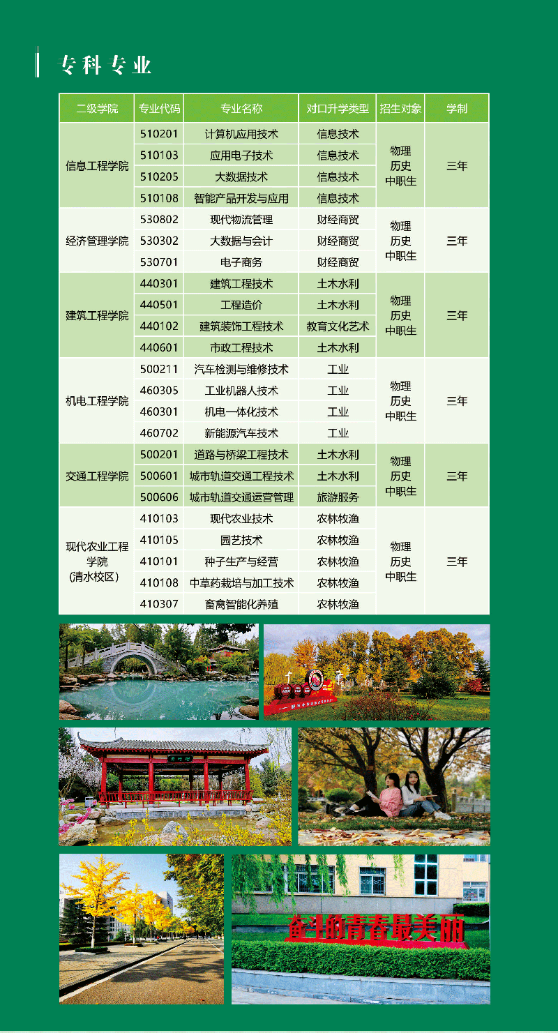 甘肃林业职业技术大学2025年招生简章