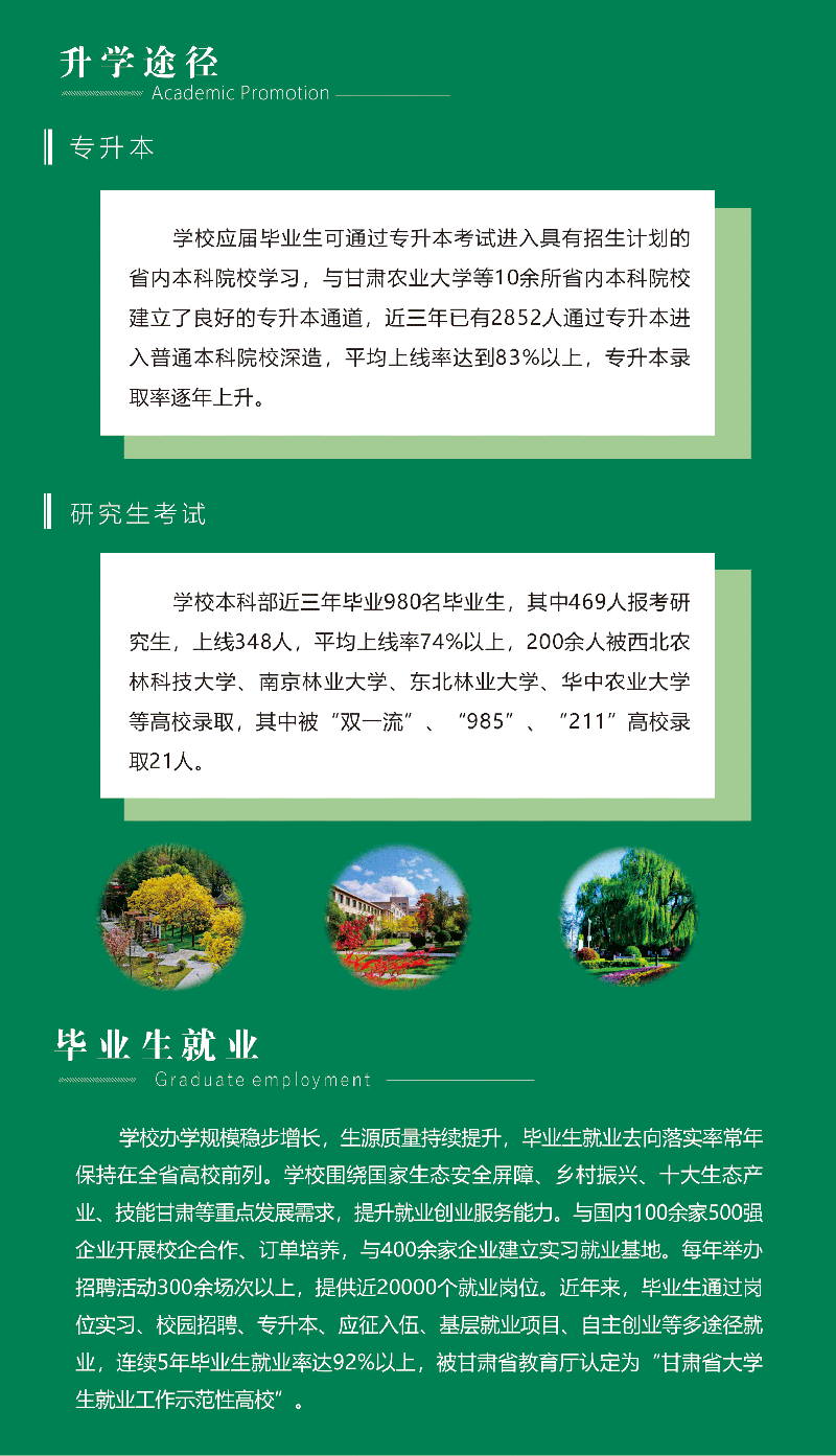 甘肃林业职业技术大学2025年招生简章