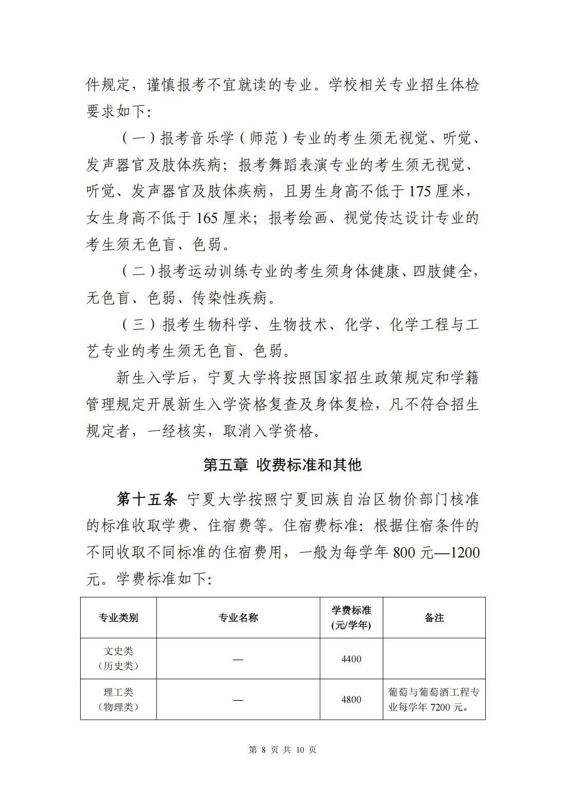 宁夏大学2025年普通本科招生章程