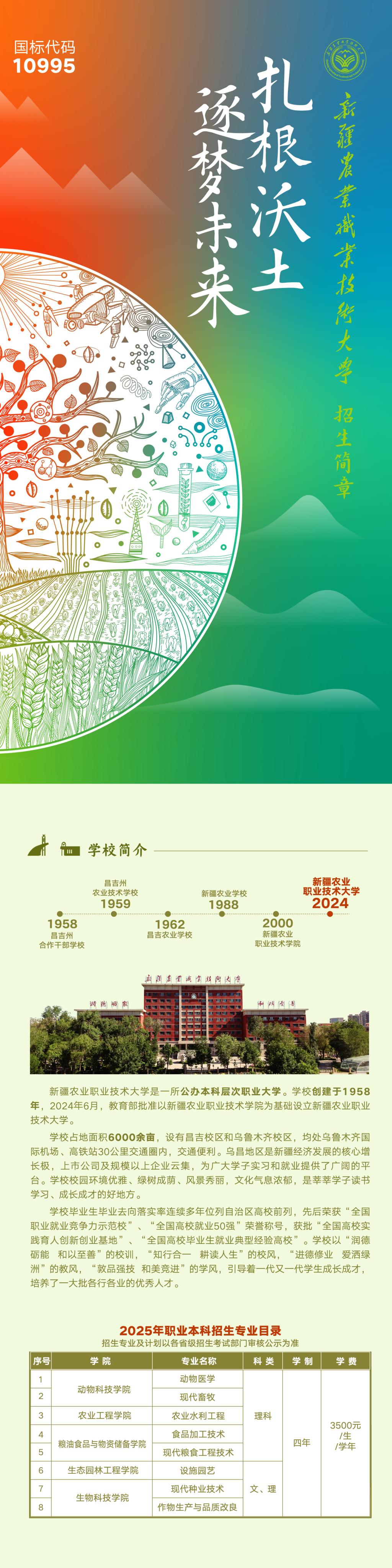 新疆农业职业技术大学－2025年招生简章