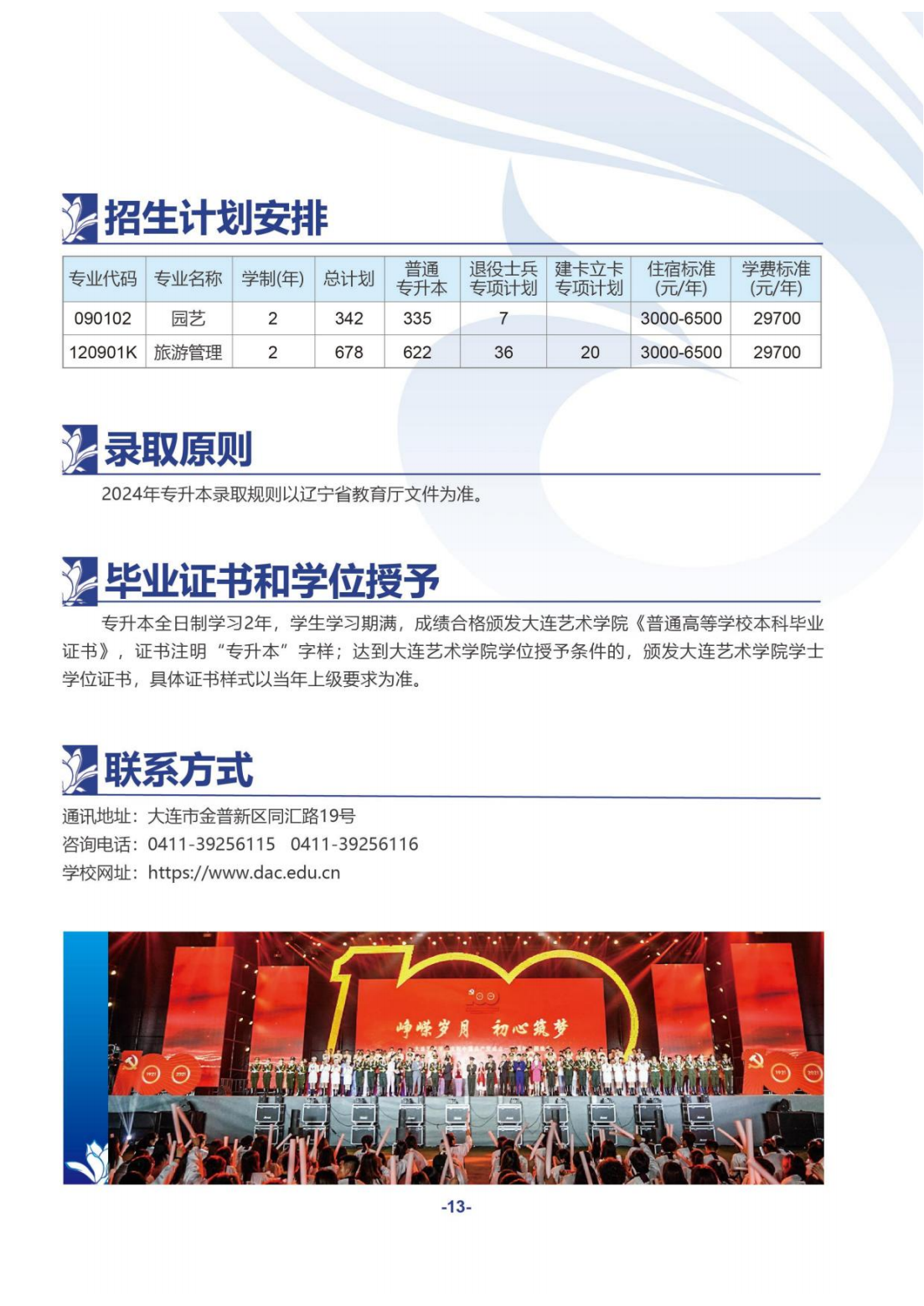 大连艺术学院2024年专升本招生简介