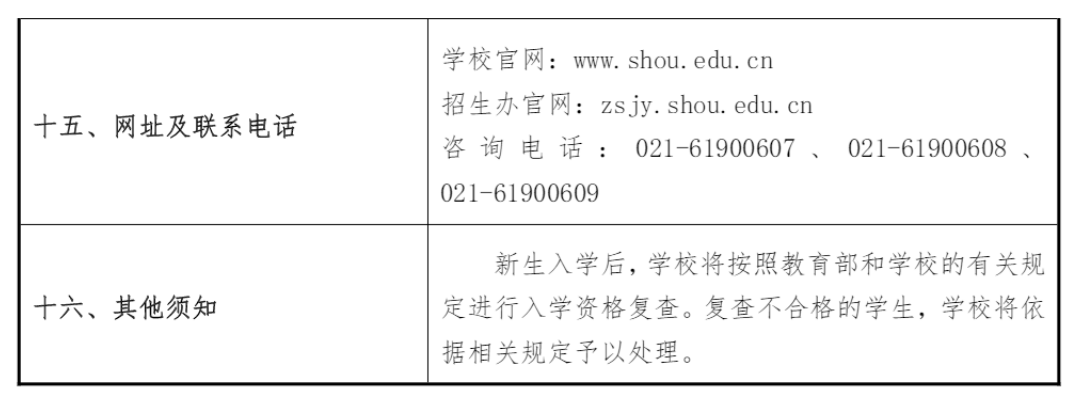 上海海洋大学2023年全国统考招生章程