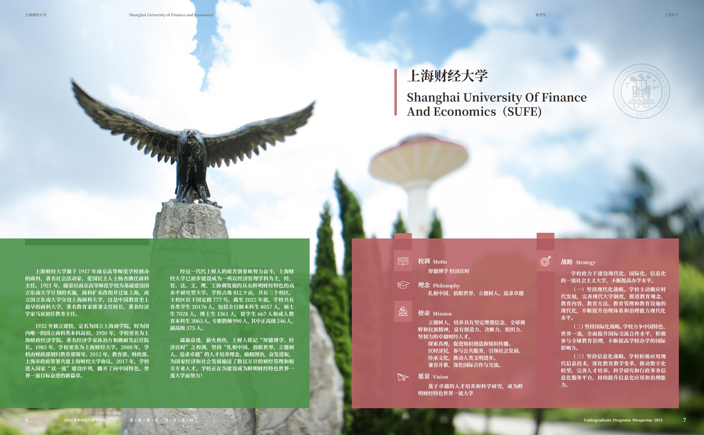 上海财经大学2023年本科招生指南