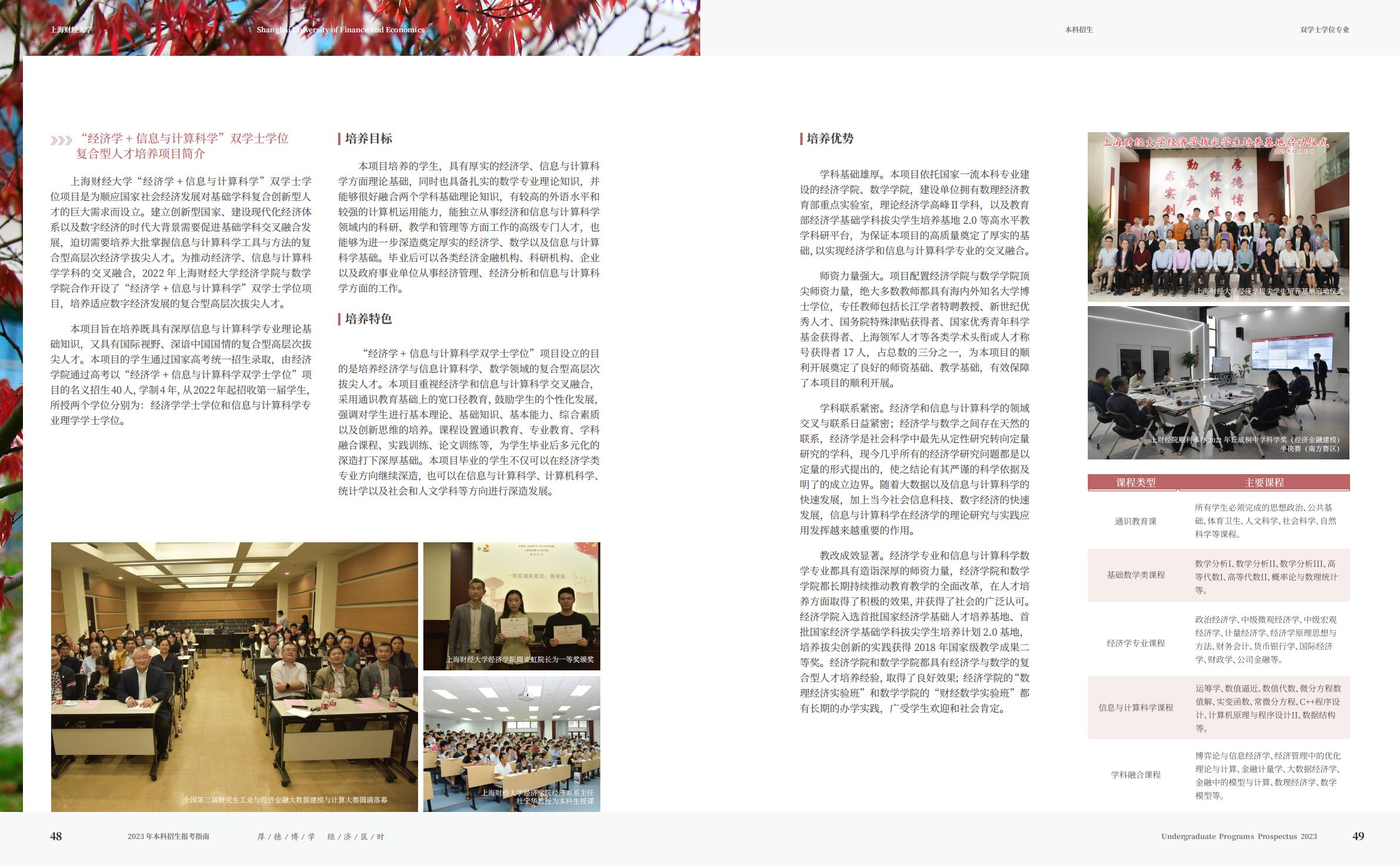 上海财经大学2023年本科招生指南