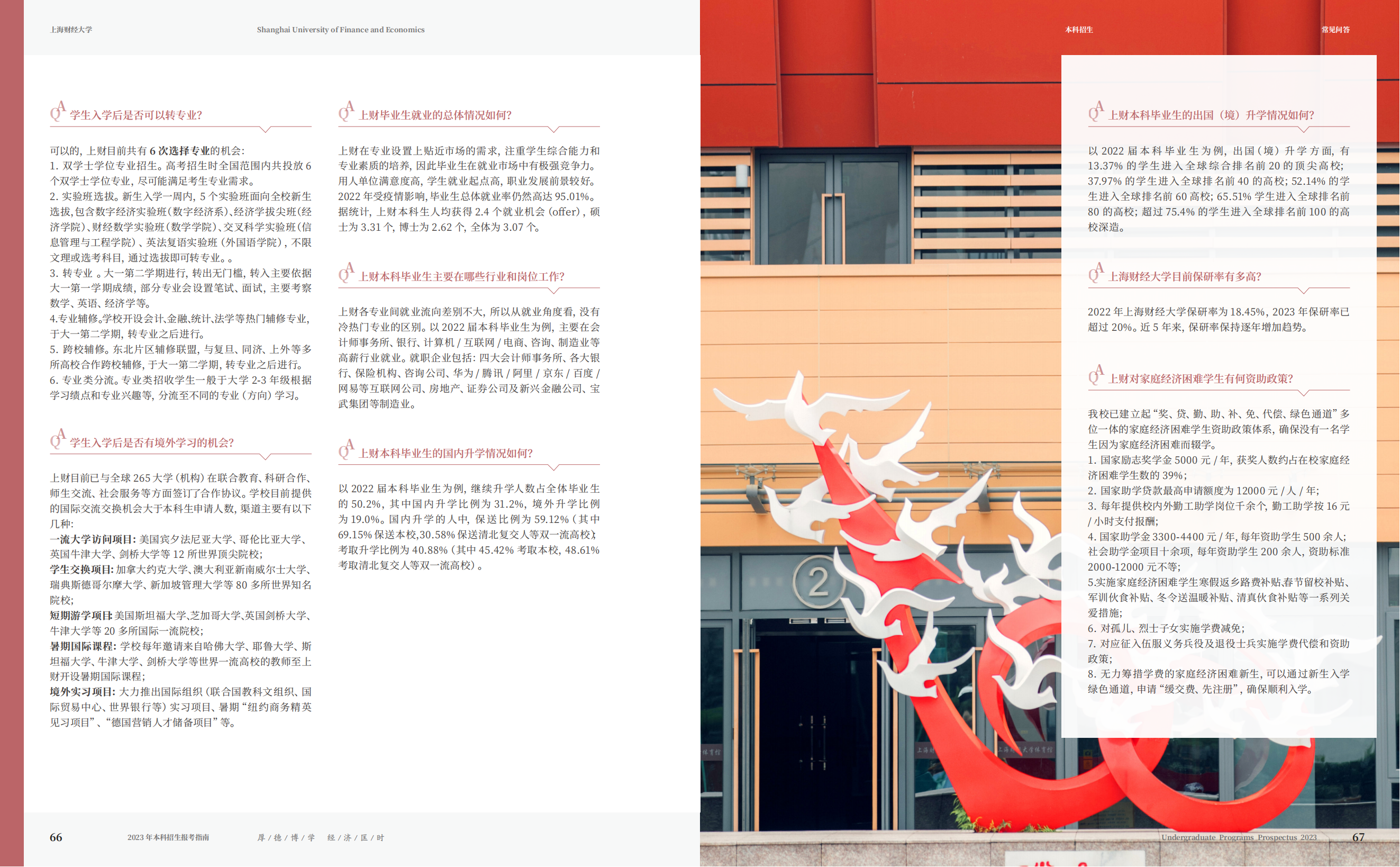 上海财经大学2023年本科招生指南