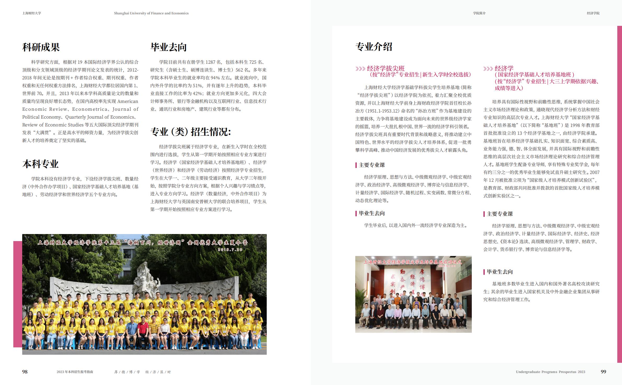 上海财经大学2023年本科招生指南