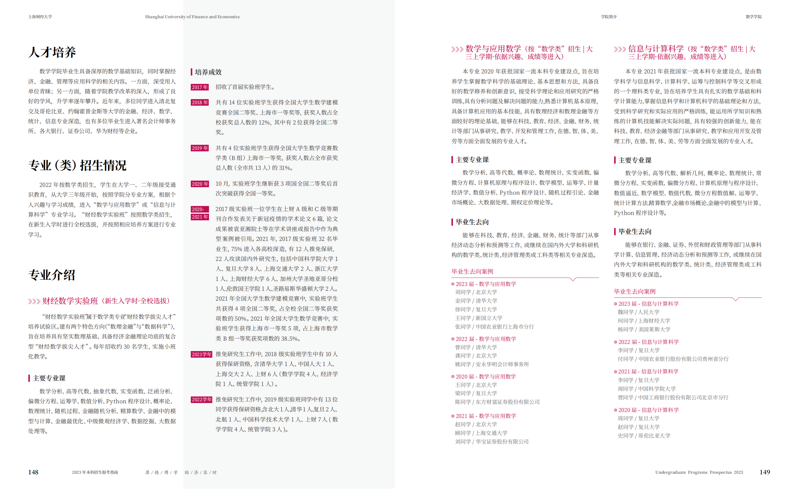 上海财经大学2023年本科招生指南