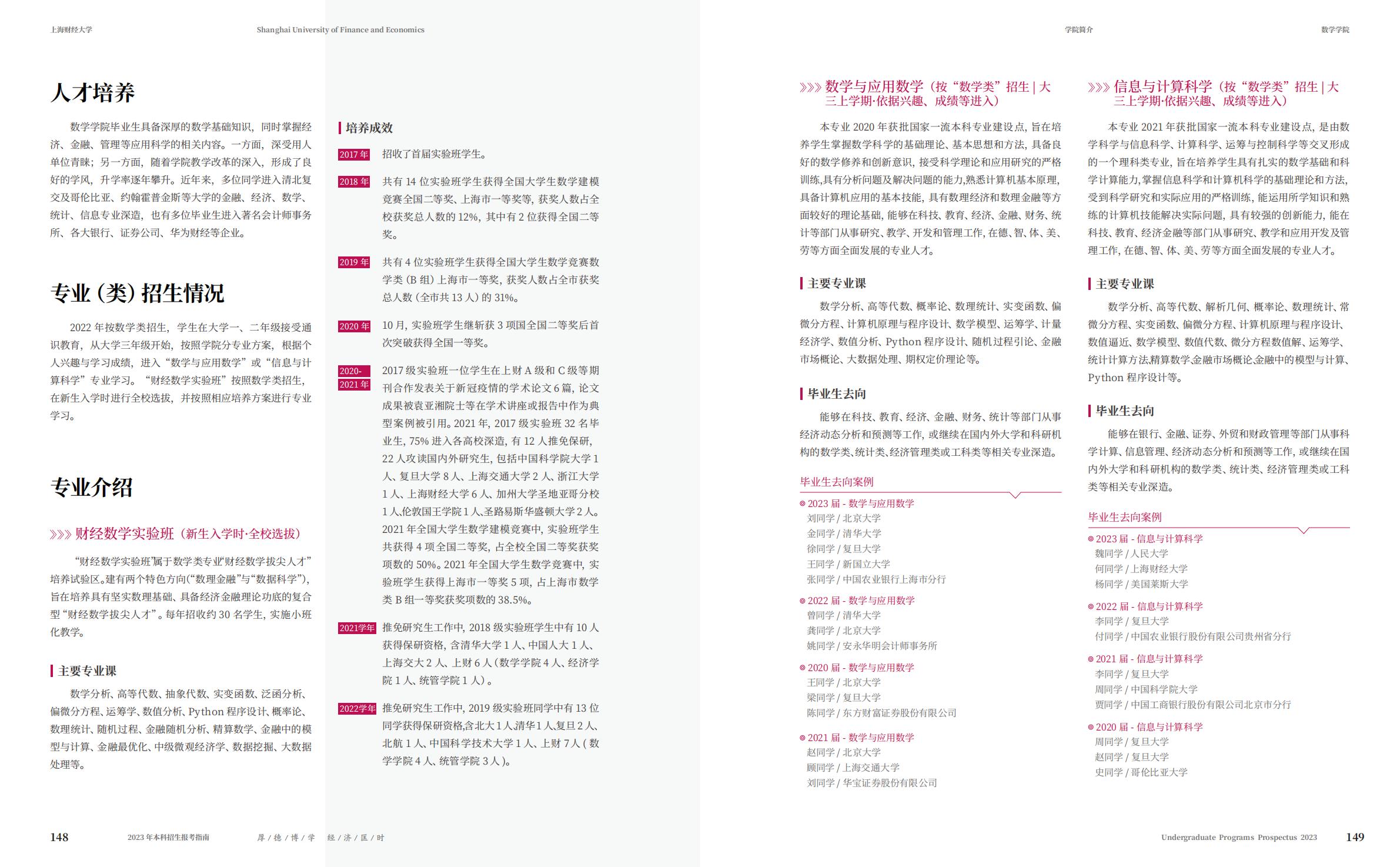 上海财经大学2023年本科招生指南